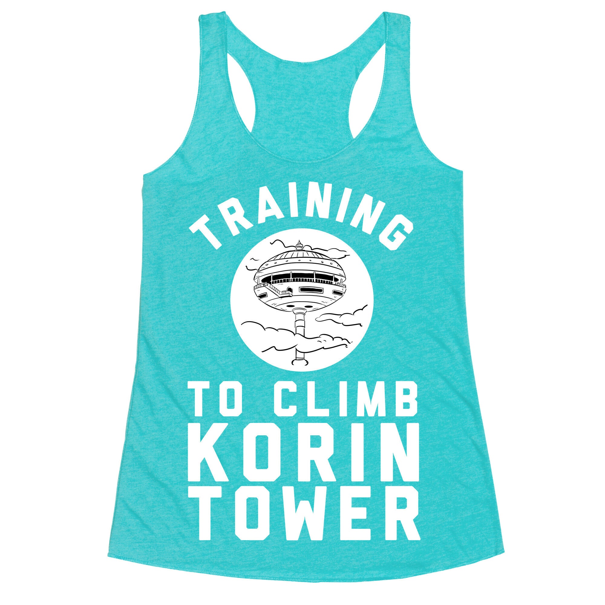 Training To Climb Korin Tower Racerback Tank